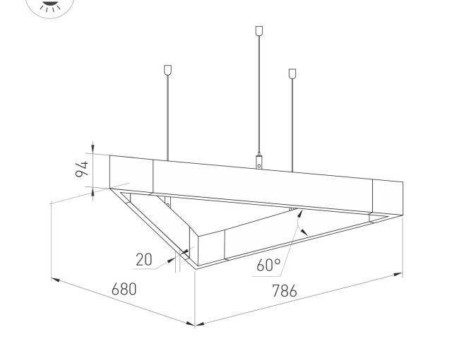 Светильник ALT-LINEAIR-TRIANGLE-FLAT-UPDOWN-DIM-785-85W Warm3000 (BK, 100 deg, 230V) (Arlight, IP20 Металл, 3 года) фото:5