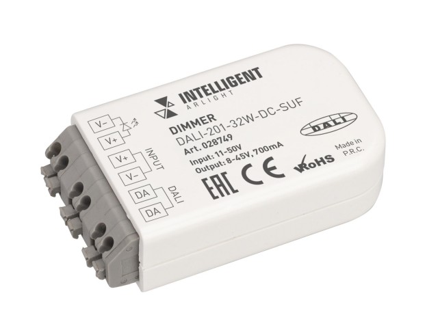 INTELLIGENT ARLIGHT Диммер DALI-201-32W-DC-SUF (8-45V DC, 700mА) (IARL, IP20 Пластик, 3 года) фото:1