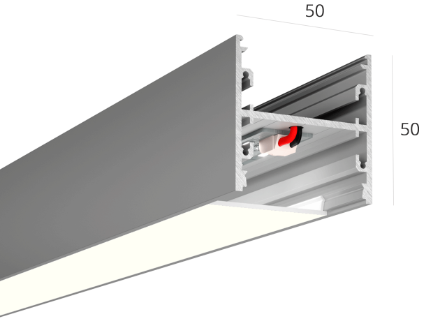 Линейный светильник HOKASU 50/50 U&D ПРОМ (Anod/570mm/LT70 — 4K/18W) фото:1