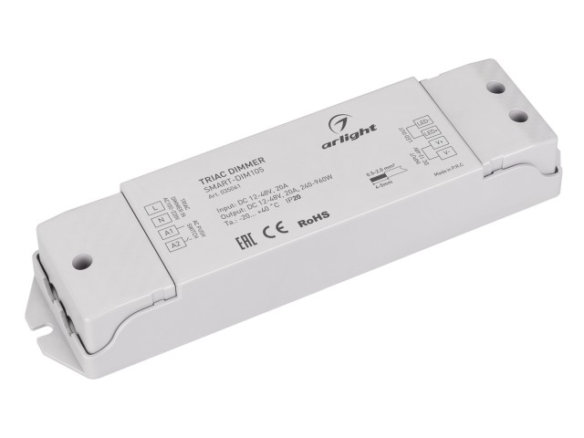 Диммер SMART-DIM105 (12-48V, 20A, TRIAC) (Arlight, IP20 Пластик, 5 лет) фото:6