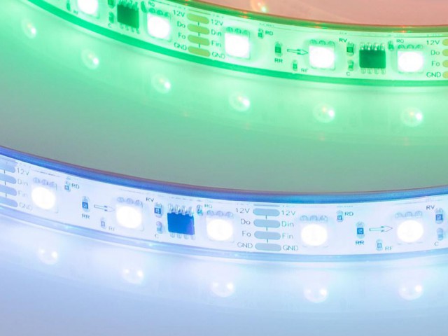 Лента герметичная SPI-PFS-B60-12mm 12V RGB-PX3-BPT (12 W/m, IP68, 5060, 5m) (Arlight, бегущий огонь) фото:2