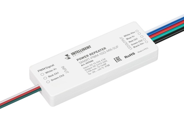 INTELLIGENT ARLIGHT Усилитель SMART-PWM-1022-MIX-SUF (12-24V, 2x3A) (IARL, IP20 Пластик, 5 лет) фото:1