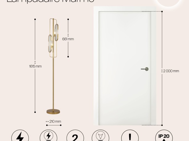 Напольный светильник (торшер) Maytoni MOD099FL-02G фото:2
