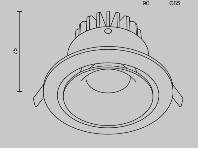 Встраиваемый светильник Technical DL031-L12W4K-D-B фото:5