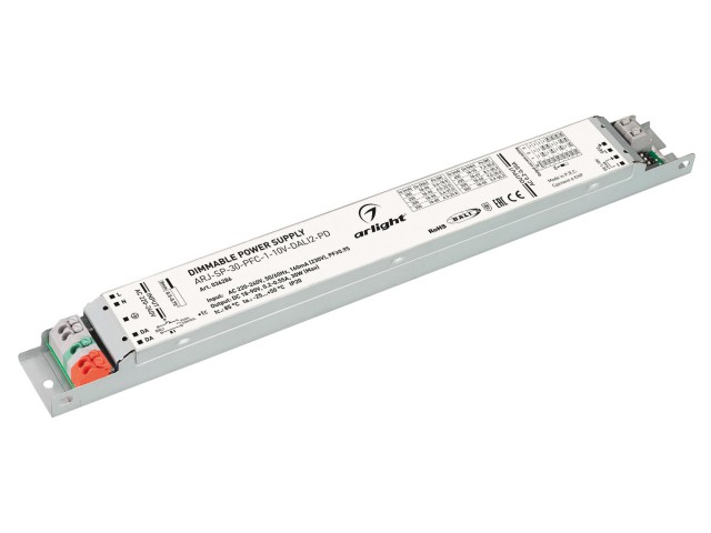 Блок питания ARJ-SP-30-PFC-1-10V-DALI2-PD (30W, 18-90V, 0.2-0.55A) (Arlight, IP20 Металл, 5 лет) фото:2