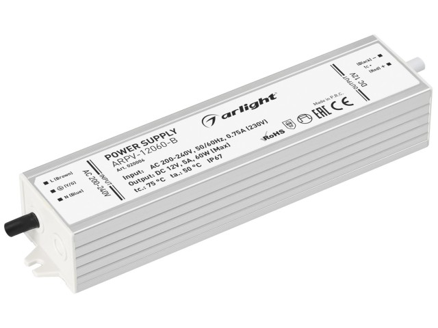 Блок питания ARPV-12060-B (12V, 5.0A, 60W) (Arlight, IP67 Металл, 3 года) фото:5