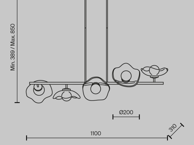Подвесной светильник Maytoni MOD207PL-05BS фото:8