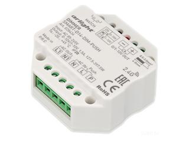 Диммер SMART-D14-DIM-PUSH (230V, 1.5А, 0-10V, 2.4G) (Arlight, IP20 Пластик, 5 лет) фото:3