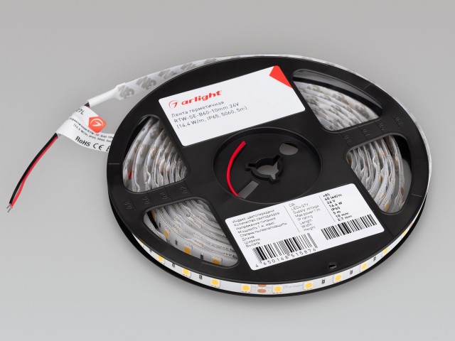 Лента герметичная RTW-SE-B60-10mm 24V Warm3000 (14.4 W/m, IP65, 5060, 5m) (Arlight, -) фото:8