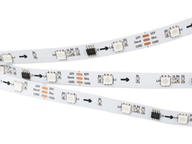 Лента SPI-B30-10mm 12V RGB-PX3 (7.2W/m, IP20, 5060, 5m) (Arlight, бегущий огонь) фото:2