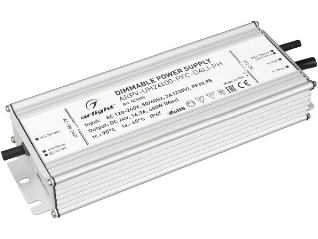 Блок питания ARPV-UH24400-PFC-DALI-PH (24V, 16.7A, 400W) (Arlight, IP67 Металл, 7 лет) фото:5