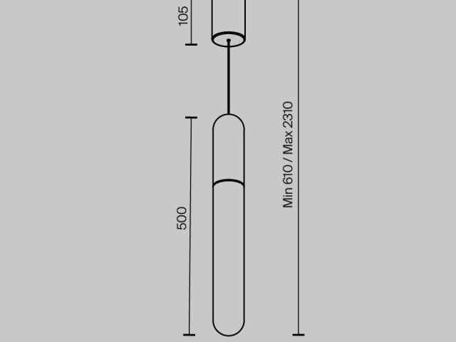 Подвесной светильник Technical P101PL-L500-12W3K-B фото:1