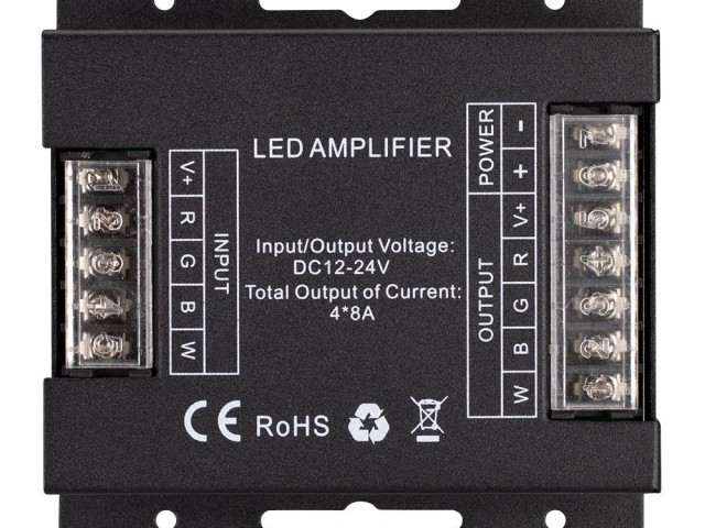 Усилитель ARL-5022-RGBW (12-24V, 4x8A, 384-768W) (Arlight, IP20 Металл, 3 года) фото:5