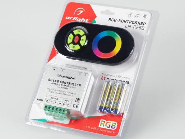 Контроллер LN-RF5B-Sens Black (12-24V,180-360W) (Arlight, IP20 Металл, 1 год) фото:4