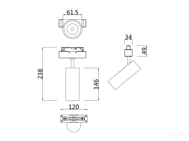 Трековый светильник Technical TR019-2-15W3K-W фото:2