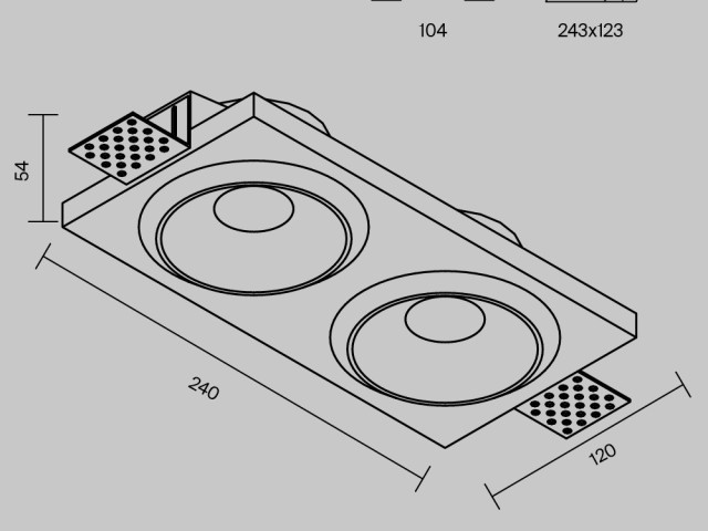 Встраиваемый светильник Technical DL124-GU10-02-TRS-W фото:2