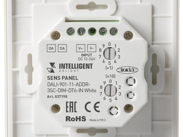 INTELLIGENT ARLIGHT Сенсорная панель DALI-901-11-ADDR-3SC-DIM-DT6-IN White (BUS) (IARL, IP20 Пластик, 3 года) фото:1