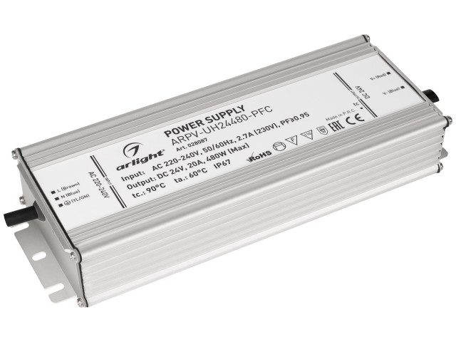Блок питания ARPV-UH24480-PFC (24V, 20A, 480W) (Arlight, IP67 Металл, 7 лет) фото:5