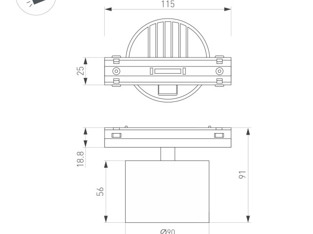 Светильник MAG-VIBE-RONDO-R90-10W Day4000 (BK, 110 deg, 48V) (Arlight, IP20 Металл, 5 лет) фото:3