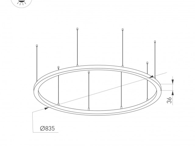 Светильник SP-LINE-HANG-ARC-O3535-D800-65W Warm3000 (WHITE, 230V) (Arlight, Металл) фото:3