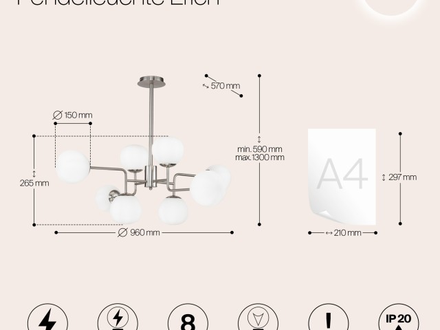 Подвесной светильник Maytoni MOD221-PL-08-N фото:5