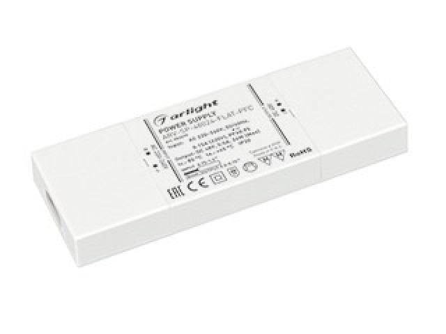 Блок питания ARV-SP-48024-FLAT-PFC (48V, 0.5A, 24W) (Arlight, IP20 Пластик, 5 лет) фото:2