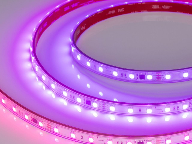 Лента герметичная SPI-PS-B60-12mm 24V RGB-PX6-BPT (12 W/m, IP67, 5060, 5m) (Arlight, бегущий огонь) фото:2