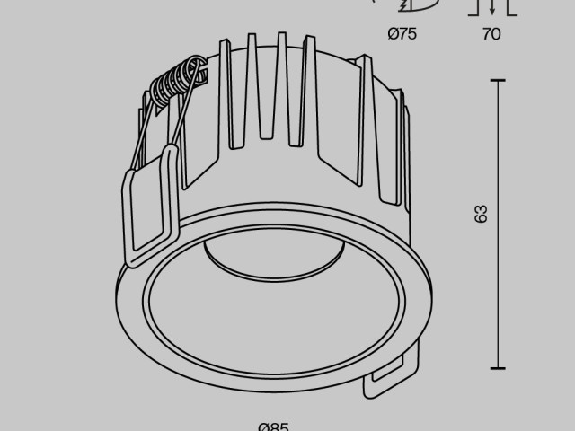 Встраиваемый светильник Technical DL043-01-15W3K-RD-B-1 фото:82