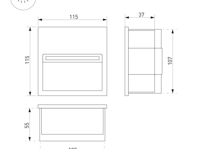 Светильник LTD-TRAIL-S115x115-4W Warm3000 (GR, 70 deg, 230V) (Arlight, IP65 Металл, 3 года) фото:9