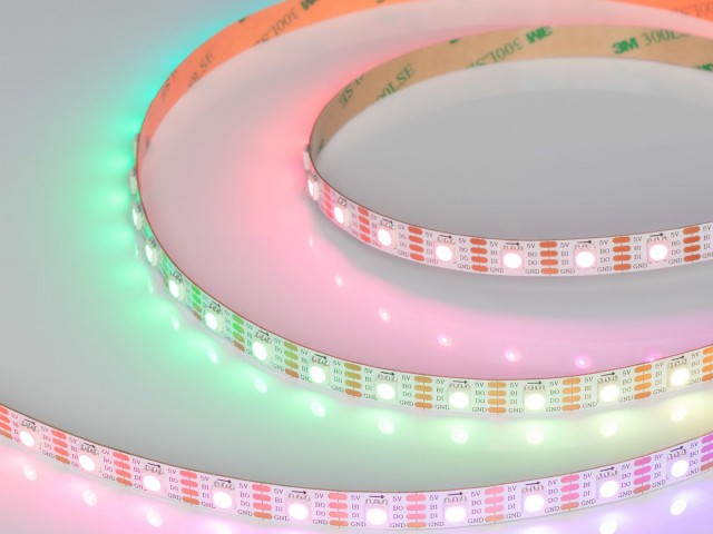 Лента SPI-B60-10mm 5V RGB-PX1-BPT (12 W/m, IP20, 5060, 5m) (Arlight, бегущий огонь) фото:1