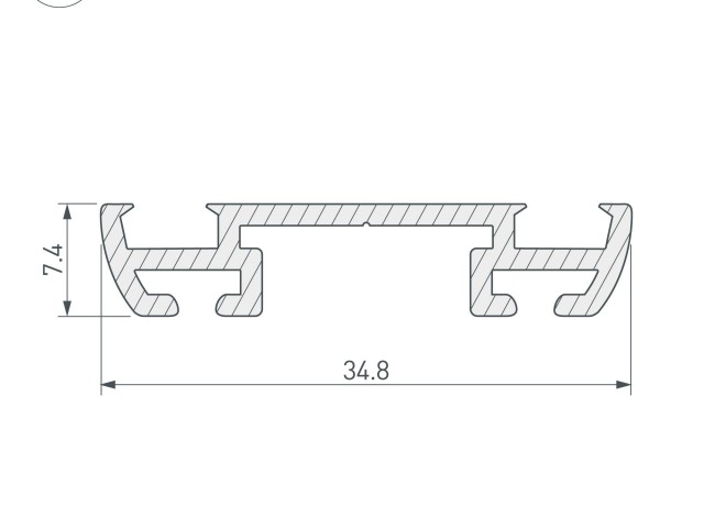 Профиль-держатель PHS-A-BASE-H7.4-2000 ANOD (Arlight, Алюминий) фото:2