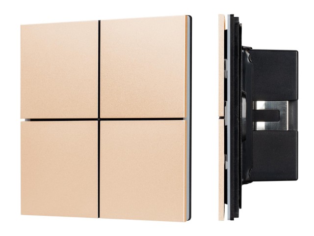 INTELLIGENT ARLIGHT Кнопочная панель KNX-304-23-IN Champagne (BUS, Frameless) (IARL, IP20 Металл, 2 года) фото:1