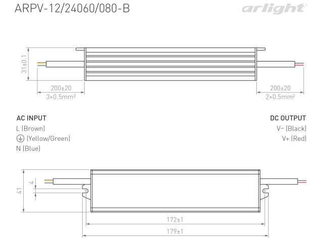 Блок питания ARPV-24080-B (24V, 3.3A, 80W) (Arlight, IP67 Металл, 3 года) фото:1