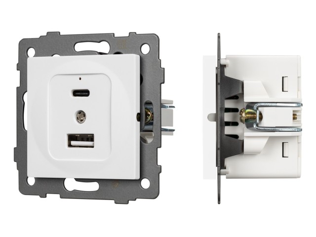 Механизм USB розетки SCT-MUAC-PL-WH-V (5V, 3A, QC4) (Arlight, -) фото:2
