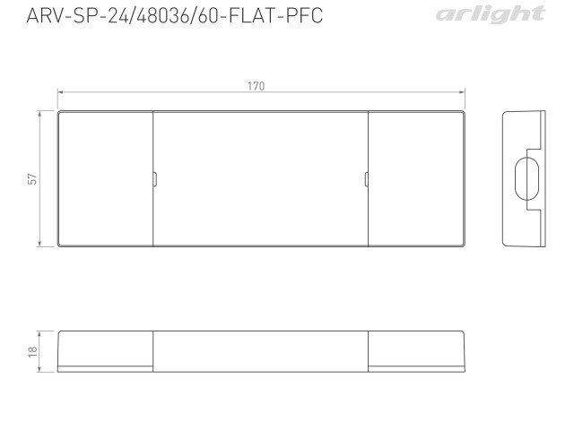 Блок питания ARV-SP-48060-FLAT-PFC (48V, 1.25A, 60W) (Arlight, IP20 Пластик, 5 лет) фото:3