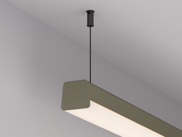 Профиль с экраном LINE-D-3734-2000 TETRA OLIVE GREY+OPAL  (Arlight, Алюминий) фото:2