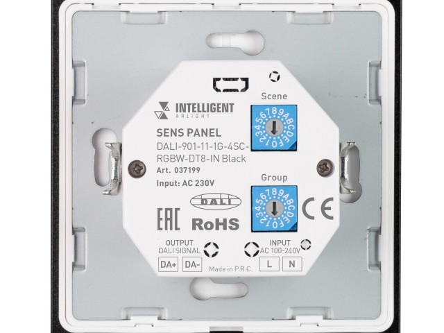 INTELLIGENT ARLIGHT Сенсорная панель DALI-901-11-1G-4SC-RGBW-DT8-IN Black (BUS/230V) (IARL, IP20 Пластик, 3 года) фото:4
