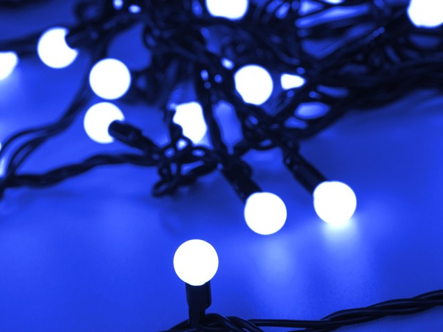 Светодиодная гирлянда ARD-BALL-CLASSIC-D13-10000-BLACK-100LED BLUE (230V, 7W) (Ardecoled, IP65) фото:6