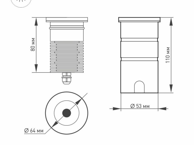 Светильник LTD-GROUND-R65-6W Warm3000 (SL, 24 deg, 230V) (Arlight, IP67 Металл, 3 года) фото:5