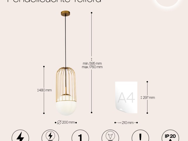 Подвесной светильник Maytoni P363PL-01G фото:3