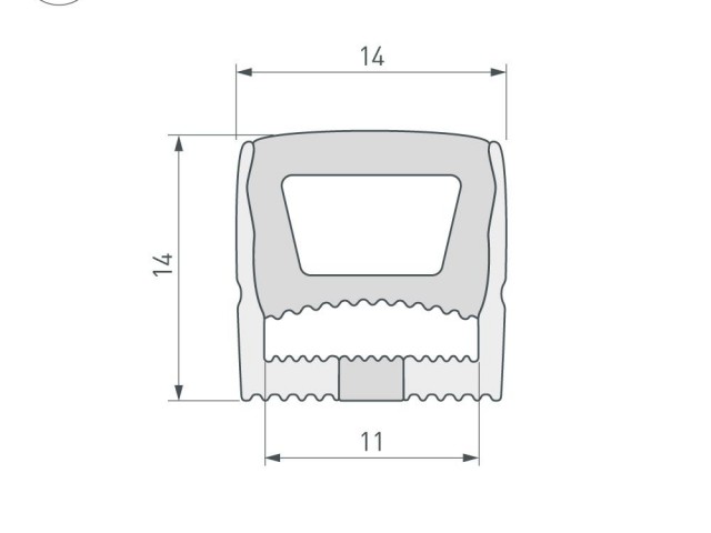 Силиконовый профиль WPH-FLEX-1414-TOP-S11-5m WHITE (Arlight, Силикон) фото:2