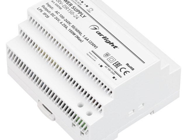 Блок питания ARV-DR150-24 (24V, 6.25A, 150W) (Arlight, IP20 DIN-рейка) фото:2