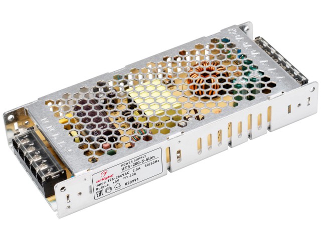 Блок питания HTS-200-5-Slim (5V, 40A, 200W) (Arlight, IP20 Сетка, 3 года) фото:2