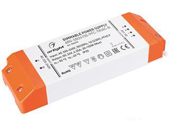 Блок питания ARV-SN24150-PFC-TRIAC-B (24V, 6.25A, 150W) (Arlight, IP20 Пластик, 3 года) фото:2