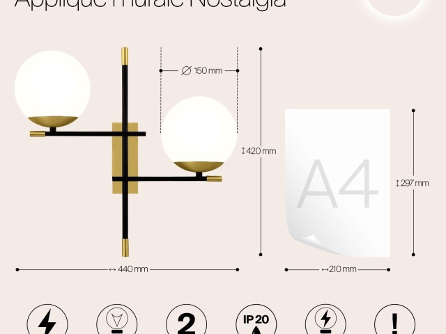 Настенный светильник (бра) Maytoni MOD048WL-02G фото:7