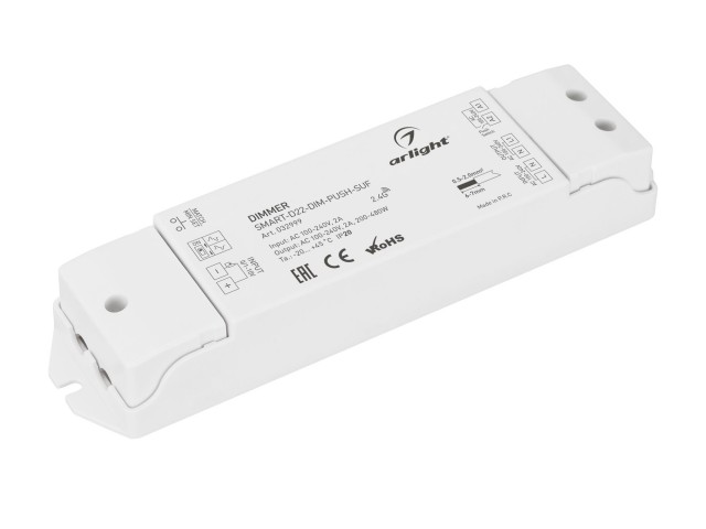 Диммер SMART-D22-DIM-PUSH-SUF (230V, 2A, TRIAC, 2.4G) (Arlight, IP20 Пластик, 5 лет) фото:4
