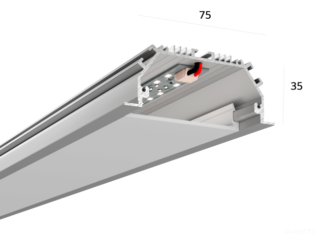 Линейный светильник HOKASU 75/35 IN noPS (Anod/1250mm/LT70 — 3K/28W) фото:1