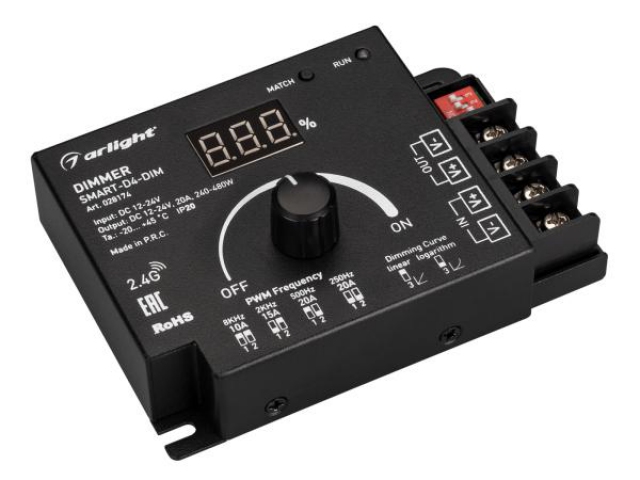 Диммер SMART-D4-DIM (12-24V, 1x20A. 2.4G) (Arlight, IP20 Металл, 5 лет) фото:6