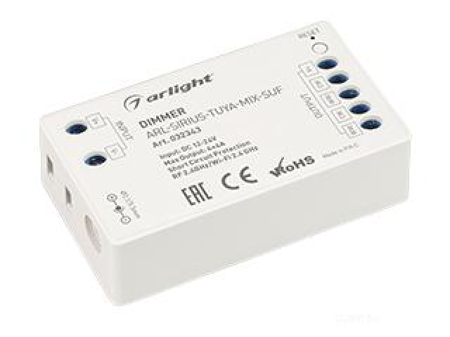 Диммер ARL-SIRIUS-TUYA-MIX-SUF (12-24V, 4x4A, 2.4G) (Arlight, IP20 Пластик, 3 года) фото:4