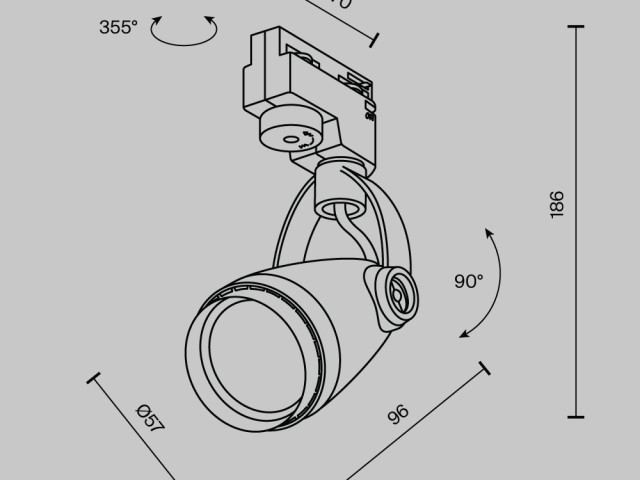 Трековый светильник Technical TR001-1-GU10-W фото:4